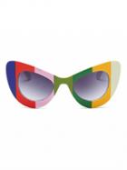 Choies Multicolor Stripe Cat Eye Frame Sunglasses