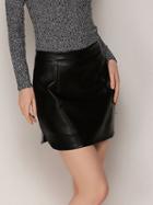 Choies Black High Waist Leather Look Mini Skirt