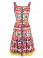 Choies Multicolor Floral Square Neck Beaded Detail Skater Dress