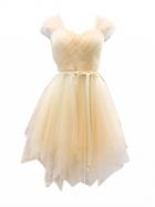 Choies Beige Sweetheart Stretch Back Tulle Homecoming Dress