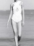 Choies White Nylon Cross Strap Front Open Back Chic Women Swimsuit