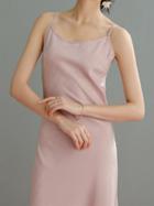 Choies Pink Ruffle Hem Chic Women Cami Midi Dress