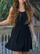Choies Black Lace Panel Mini Dress