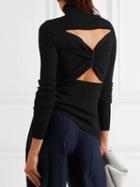 Choies Black High Neck Twist Back Long Sleeve Knit Sweater