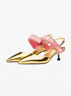 Choies Gold Pointed Adhesive Strap Heeled Sandals