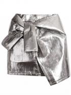 Choies Silver Metallic Asymmetric Hem Mini Skirt