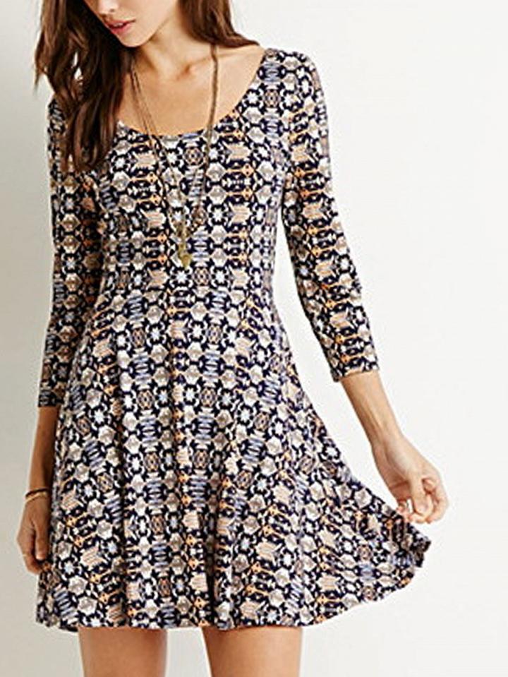Choies Polychrome Long Sleeve Mini Dress