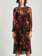 Choies Polychrome Floral Long Sleeve Midi Dress