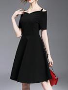 Choies Black Off Shoulder Chic Women Cami Mini Dress