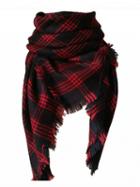 Choies Red Raw Hem Plaid Oversized Scarf