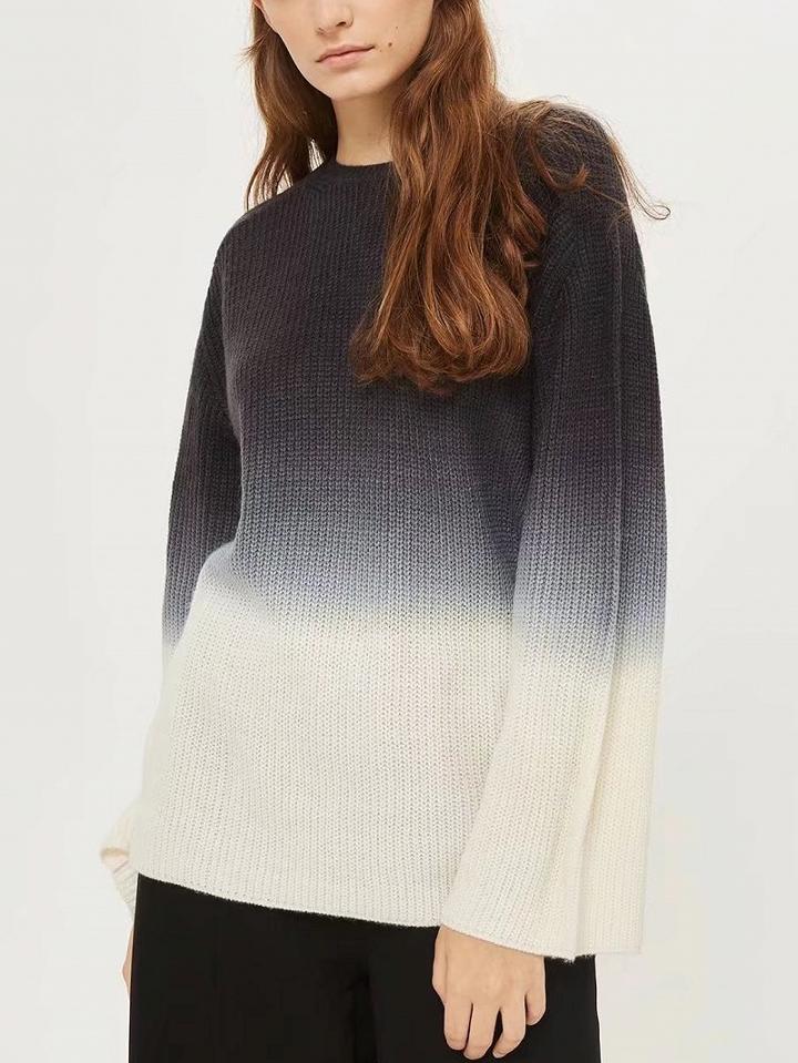 Choies Black Dip Dye Flare Sleeve Knit Sweater