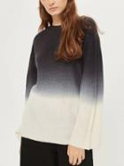 Choies Black Dip Dye Flare Sleeve Knit Sweater