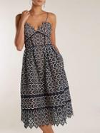 Choies Black Spaghetti Strap Lace Midi Dress