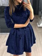 Choies Dark Blue Velvet Mini Dress