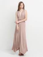 Choies Nude Muti-way Strap Maxi Dress