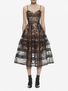 Choies Black Cupped Paisley Lace Cami Midi Skater Dress