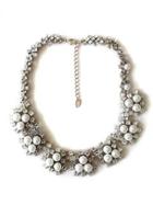 Choies Rhinestone Pearly Geometry Collar Necklace