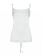 Choies White Satin Look Tie Back Cami Top