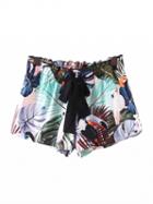 Choies Polychrome Tropical Print Tie Front Shorts