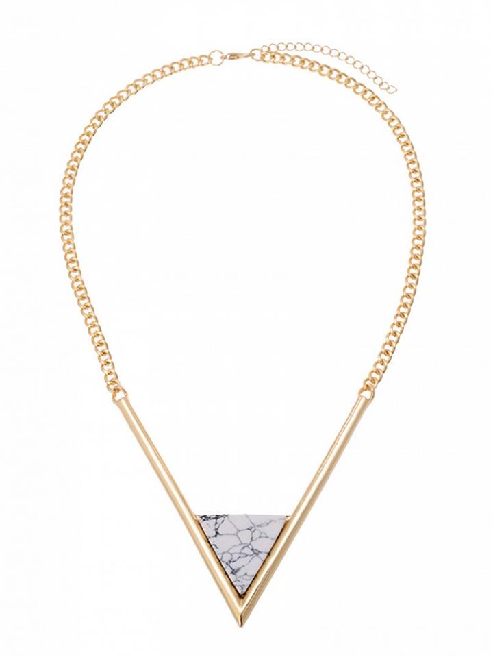 Choies Golden Giant Arrow Head Turquoise Necklace