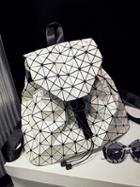 Choies White Geometric Pu Backpack