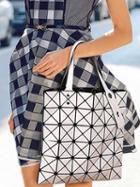 Choies White Triangle Splicing Chic Women Shoulder Bag
