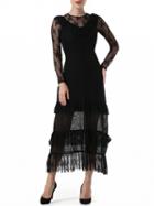 Choies Black Layered Sheer Lace Dress