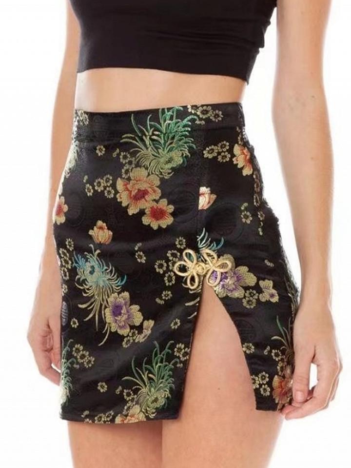 Choies Black High Waist Split Side Mini Skirt