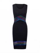 Choies Black Contrast Strappy Detail Open Belly Bodycon Dress