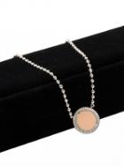 Choies Nude Stone And Crystal Pendant Chain Necklace