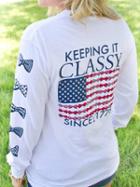 Choies White Bowknot And Letter Print Long Sleeve Sweatshirt
