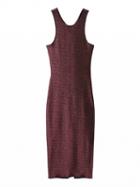 Choies Burgundy Twist Back Split Bodycon Midi Dress