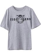 Choies Gray Tiger Head Pattern Short Sleeve T-shirt