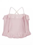 Choies Pink Off Shoulder Ruffle Cami Top