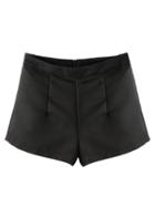 Choies Black High Waist Back Zip A-line Shorts