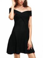 Choies Black Off Shoulder Mini Dress