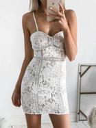 Choies White Spaghetti Strap Bodycon Lace Mini Dress