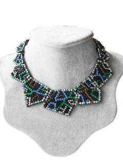 Choies Colorful Rhinestone Triangle Collar Necklace