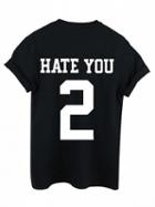 Choies Black Letter And Number Back Short Sleeve T-shirt
