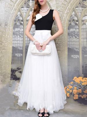 Choies White Organza Maxi Skirt