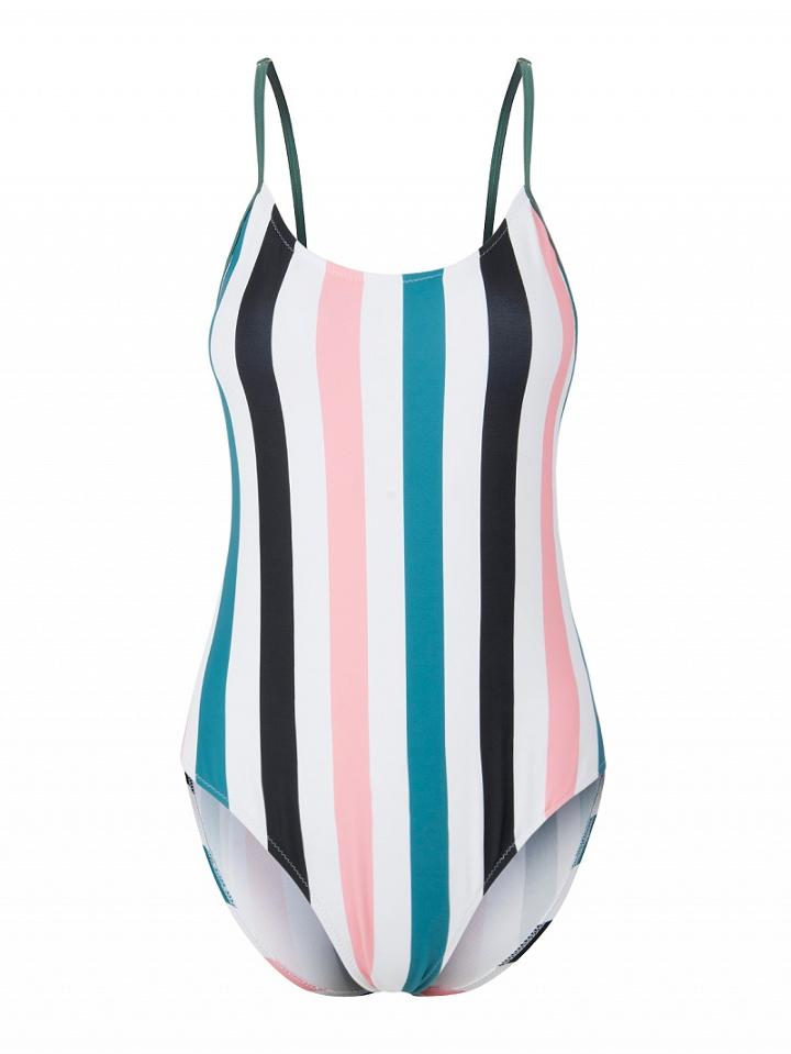 Choies Multicolor Stripe One-piece Swimsuit