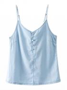 Choies Blue V-neck Tie Back Cami Top