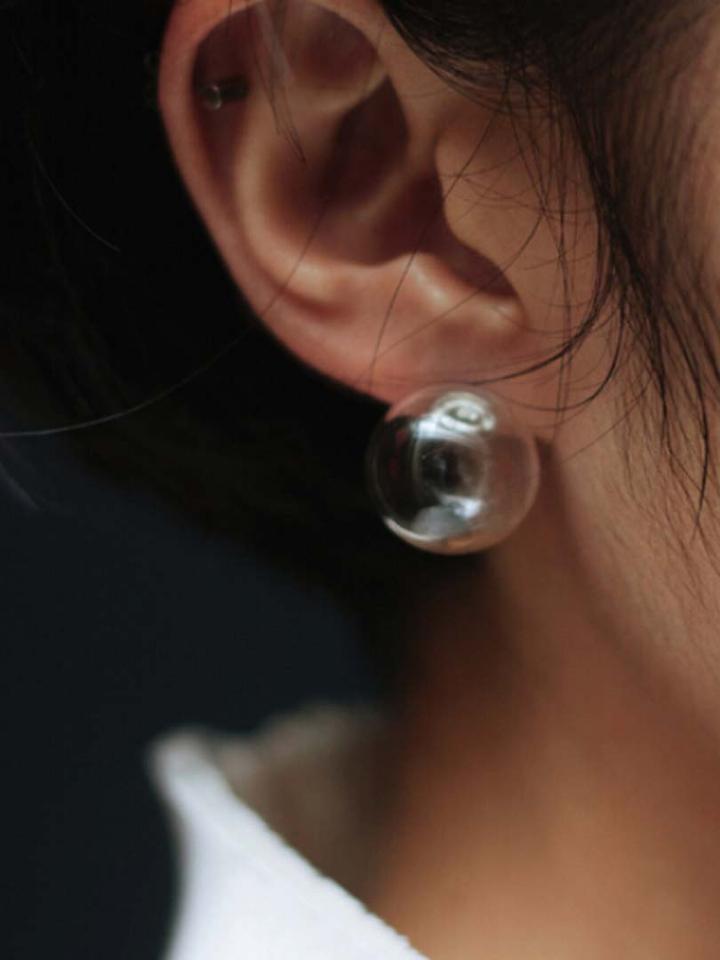 Choies White Transparent Bubble Single Stud Earring