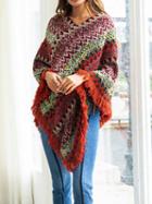 Choies Polychrome Stripe Asymmetric Hem Chic Women Knit Sweater
