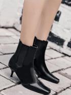 Choies Black Square Toe Heeled Ankle Boots