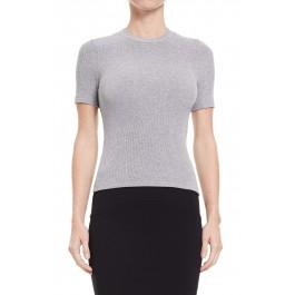 Citizens Of Humanity Short Sleeve Crop Sweater In Light Grey