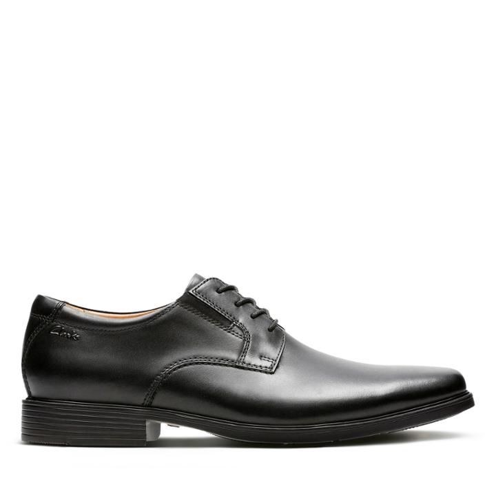 Clarks Tilden Plain - Black Leather - Mens 7