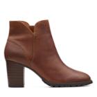 Clarks Verona Trish - Dark Tan Leather - Womens 11