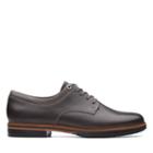 Clarks Frida Derby - Dark Grey Leather - Womens 5