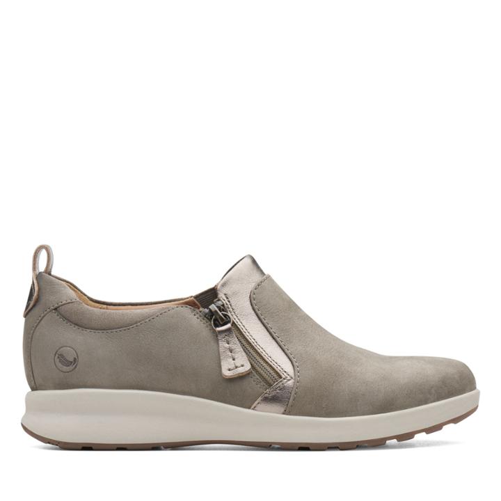 Clarks Un Adorn Zip - Taupe Combi - Womens 9
